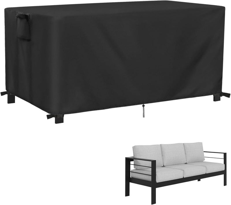 Kingling Outdoor Bench Cover for 3-Seat Aluminum Sofa, Patio Sofa Covers Waterproof for Outdoor Seating Loveseat Covers Heavy Duty Couch Cover-73 W x 26" D x 25" H Inch(Black) - Image 1